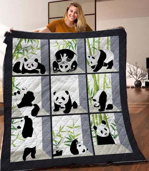 Animal Panda Cute Quilt Blanket Great Customized Blanket Gifts For Birthday Christmas Thanksgiving