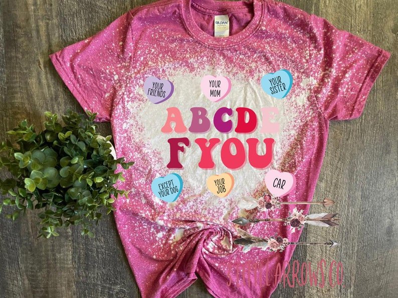 Abcdefu Shirt- Love Leopard Plaid Hearts Bleached Tshirt For Him, Her, Boyfriend, Girlfriend, Wife, Husband Valentines Day Gift