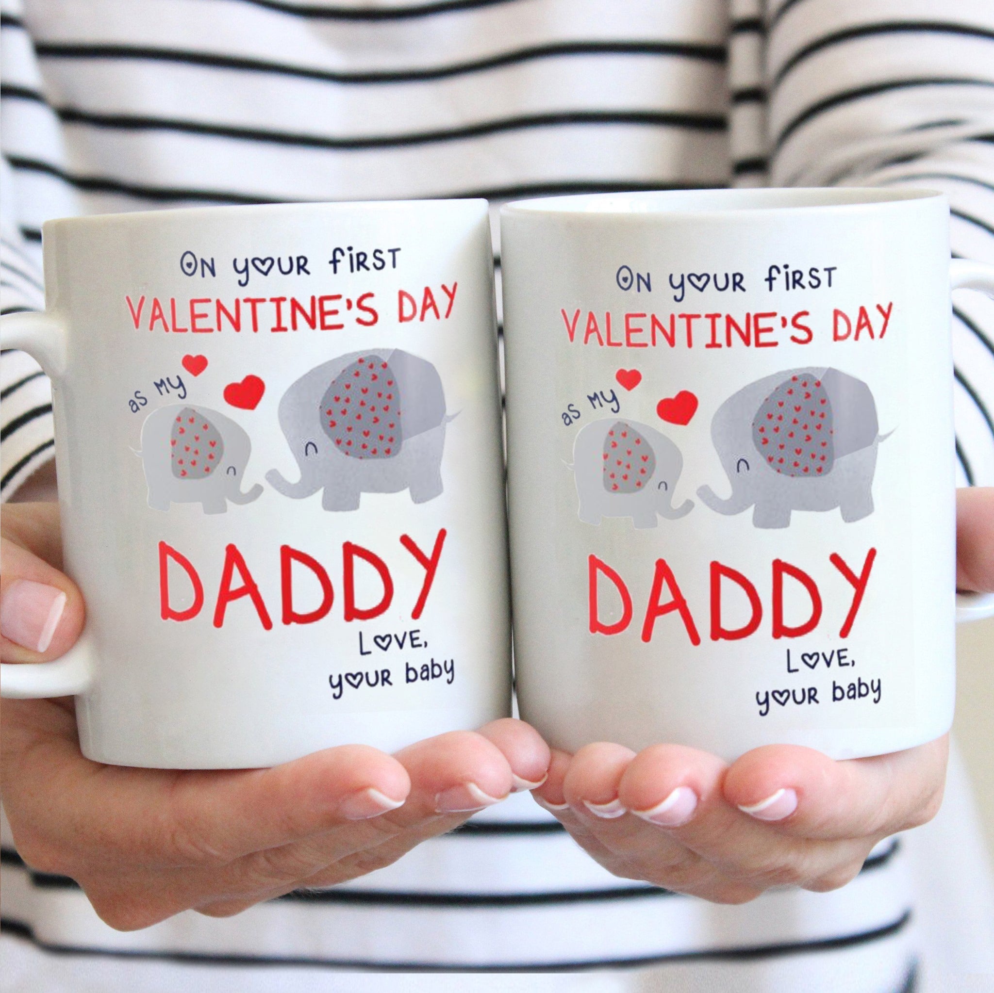 Familleus – Second Best Boyfriend – Elephant Daddy First Valentine’S Day, Mugs