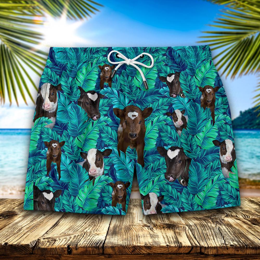 Lovely Cows Seamless Pattern Hawaii Short Men Shorts Ha22730