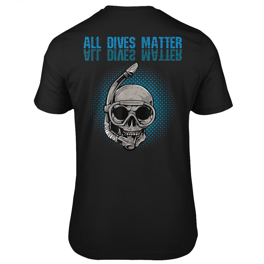 All Dives Matter A Funny Scuba Diver Skull Retro Vintage T Shirts Print On Back