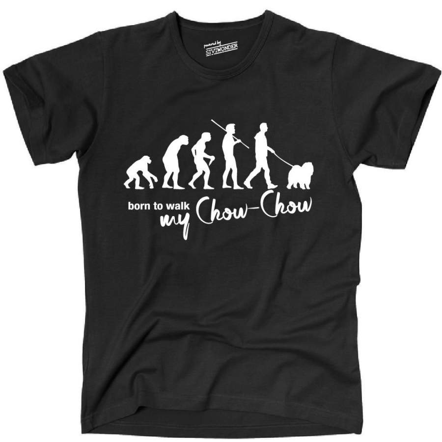 Tevo Hunde Evolution Chow Chow Born to Walk Siviwonder Men’s T-Shirt