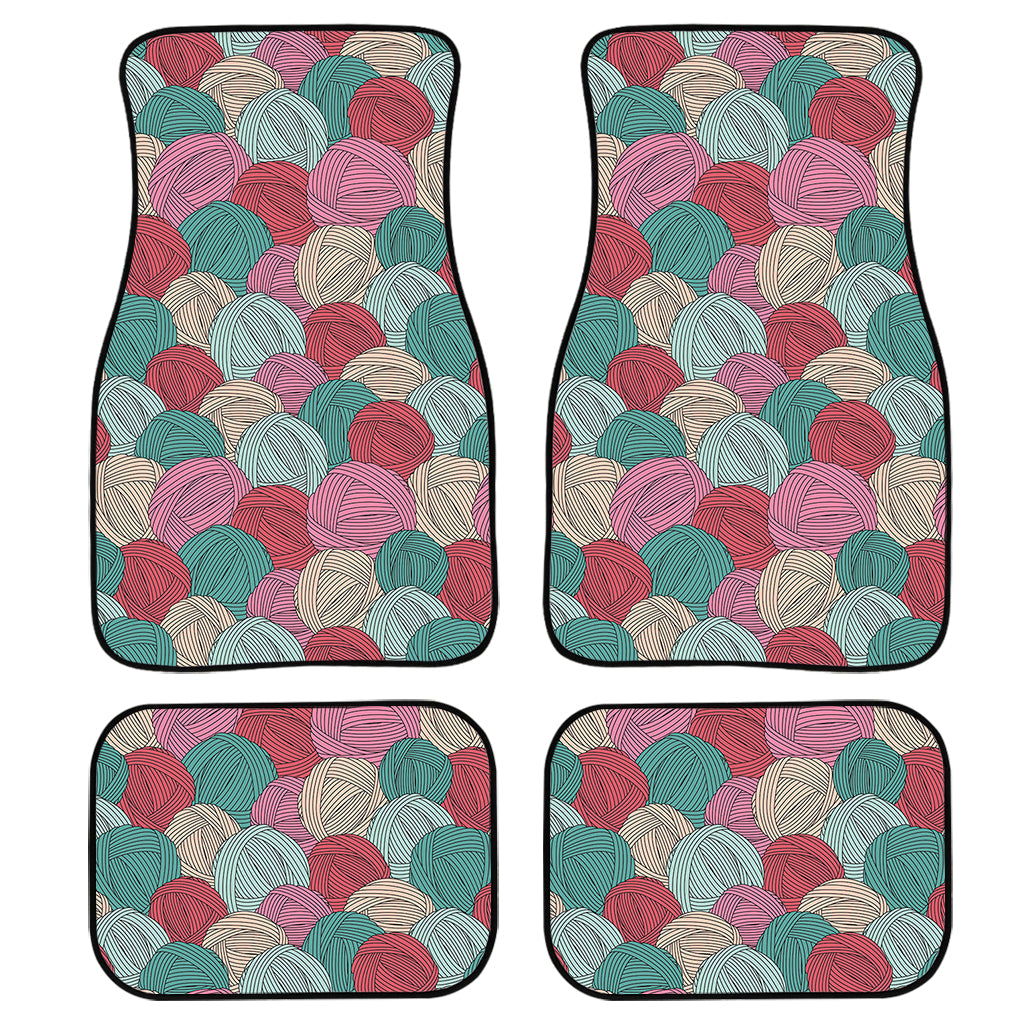 Yarn Balls Pattern Print Front And Back Car Floor Mats, Front Car Mat