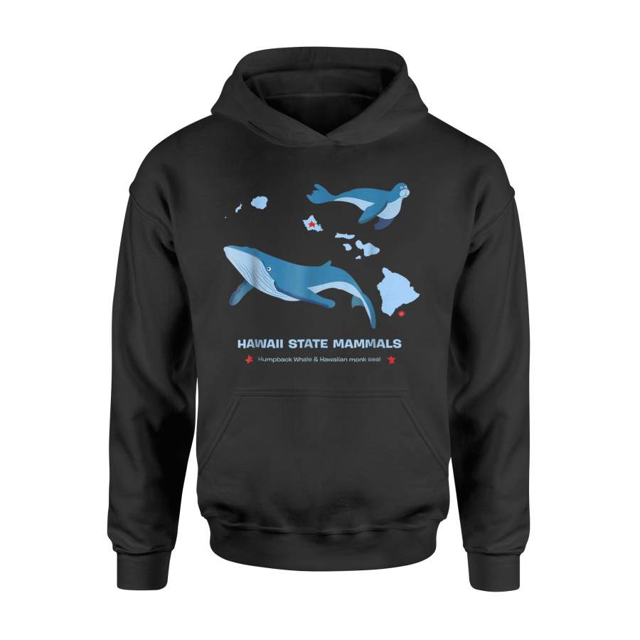 Hawaii State – Hawaii Map Monk Seal – Humpback Whale Hoodie