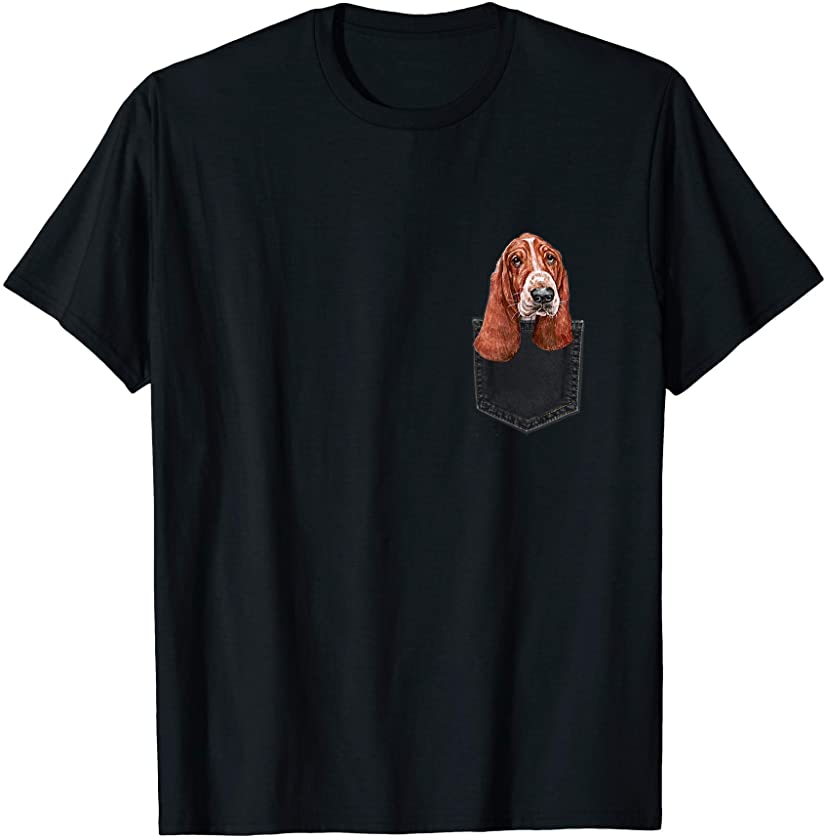 BASSET HOUND In A Pocket Cute Puppy Dog Owner Gift T-Shirt