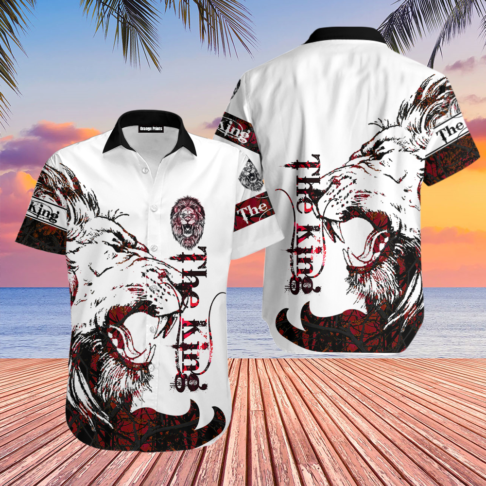 The Red Alpha King Lion Hawaiian Shirt