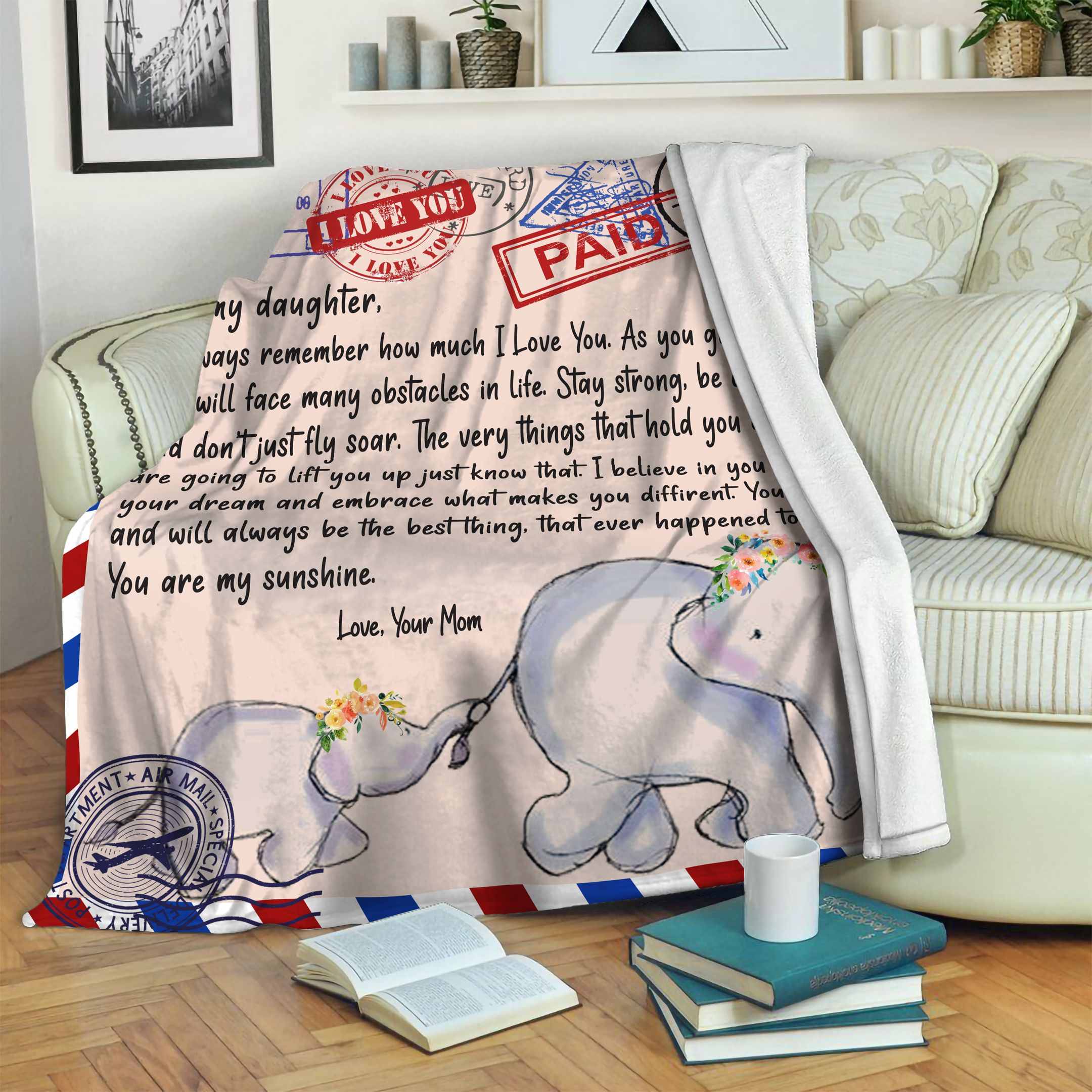 Personalized Elephant I Believe In You To My Daughter From Mom Fleece Blanket Great Customized Blanket Gifts For Birthday Christmas Thanksgiving