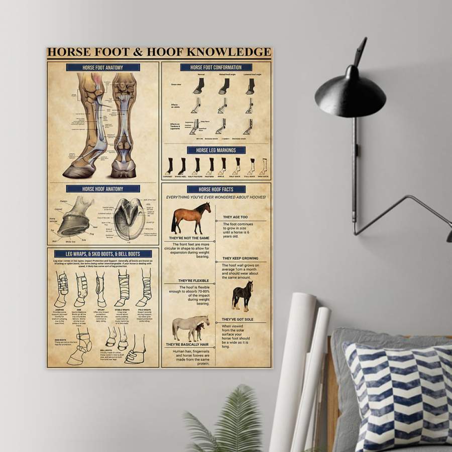 Horse Foot Hoof Knowledge  Unique Custom Design  Poster  Gift
