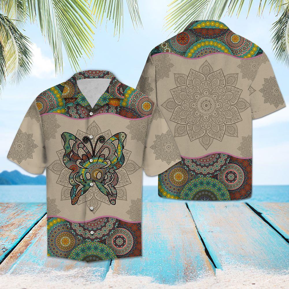 Butterfly Mandala Hawaii Shirt For Hawaii Aloha Ha107123