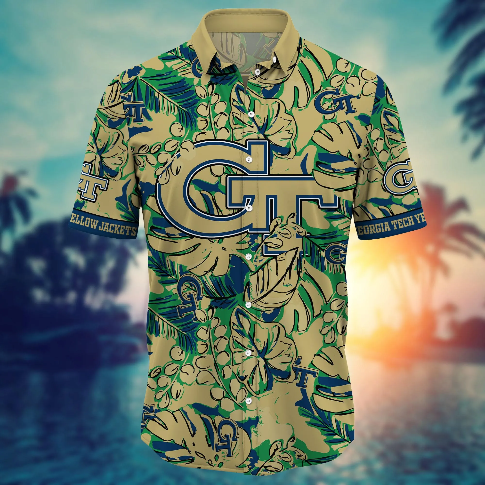 Georgia Tech Yellow Jackets NCCA Hawaiian Shirt Beach Days Aloha Shirt