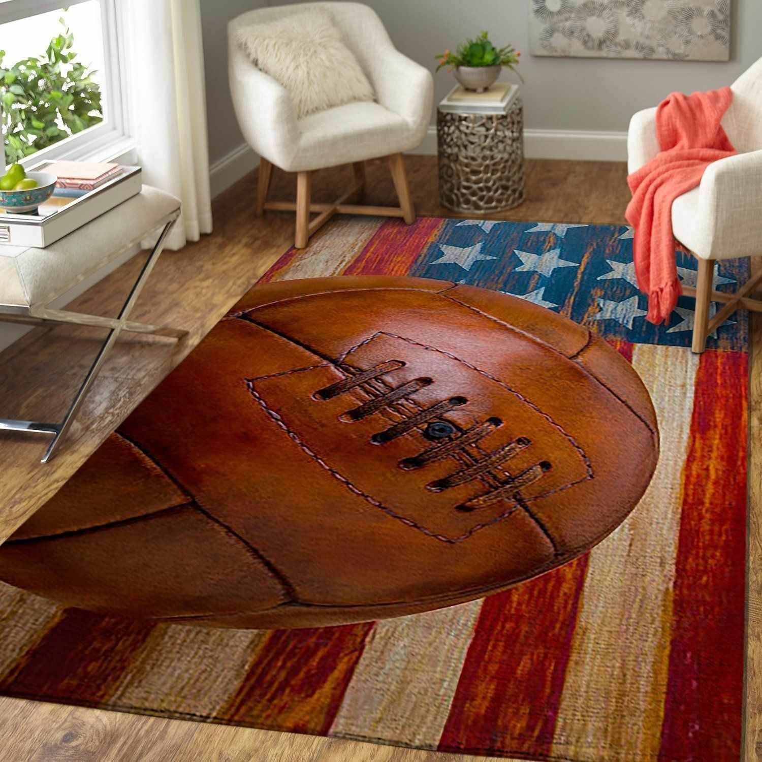 Vintage Soccer On American Flag Area  Sku 3264 Rug