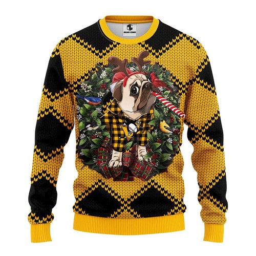 Pittsburgh Penguins Pug Dog Christmas Gift For Fan Ugly Wool Sweater Christmas