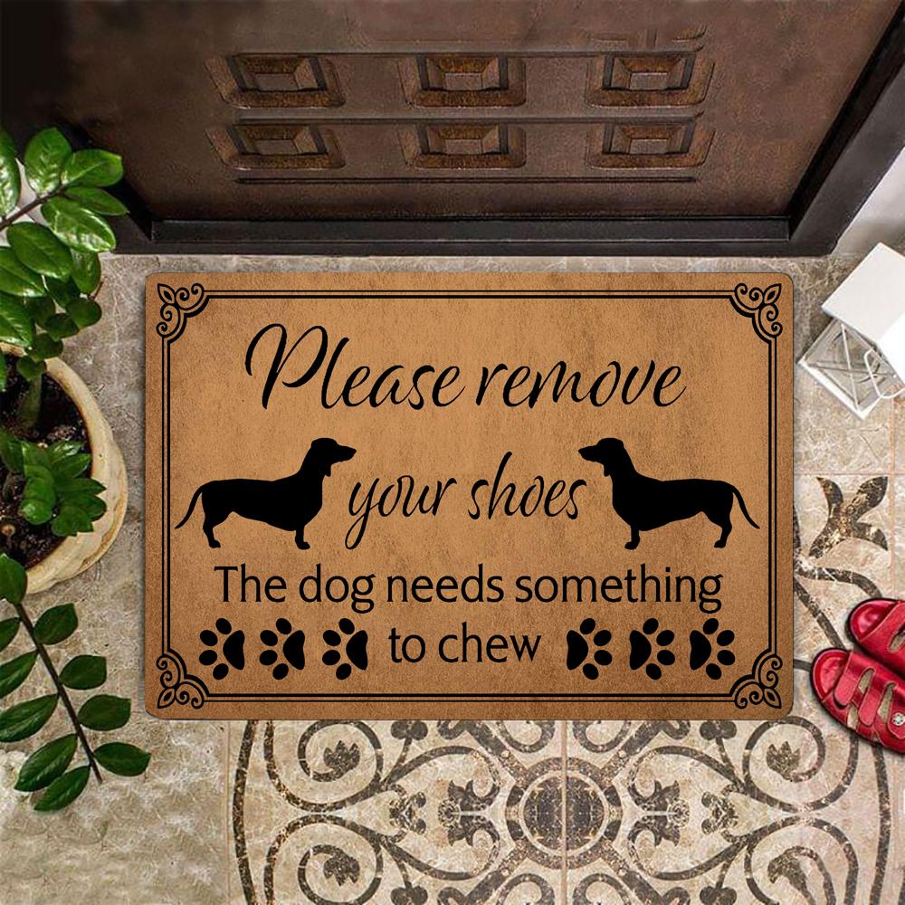 Dachshund Doormat Please Remove Your Shoes Doormat Take Your Shoes Off Mat Fun Door Mat