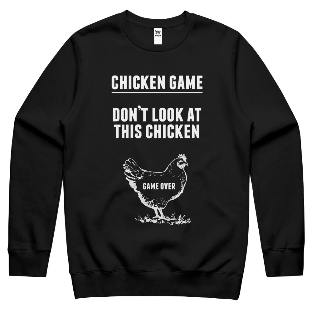 Chicken Game T-Shirt Funny Chicken Joke Crewneck Sweatshirt