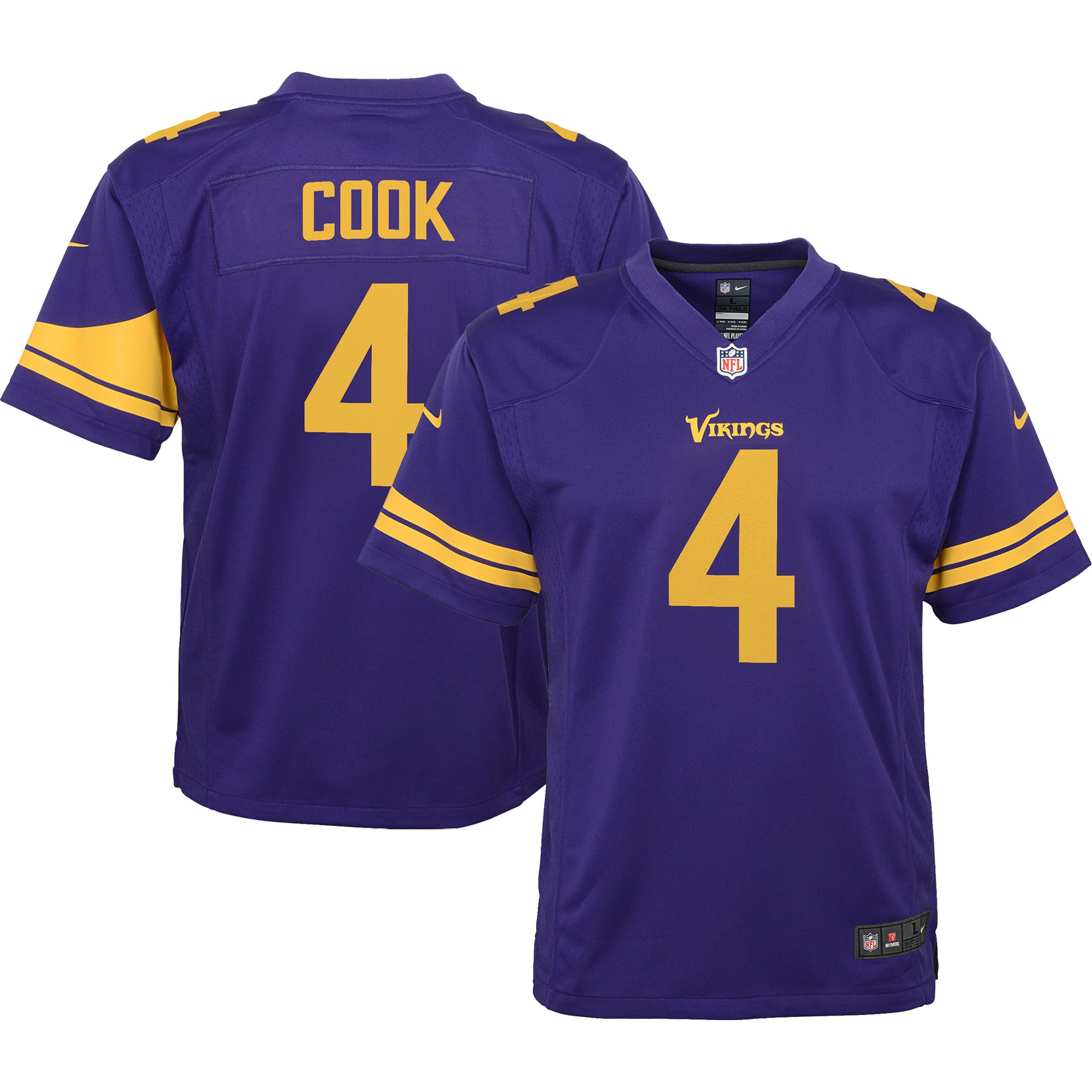 Youth Minnesota Vikings Dalvin Cook Purple Game Jersey