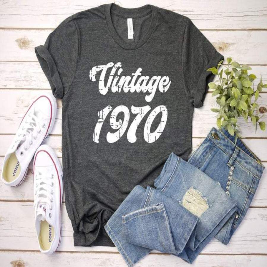 Shopcoolpod personalized Vintage 1970 Shirt, 50th Birthday, 50th Birthday Gift, 50th Birthday Shirt, 50th Birthday Party