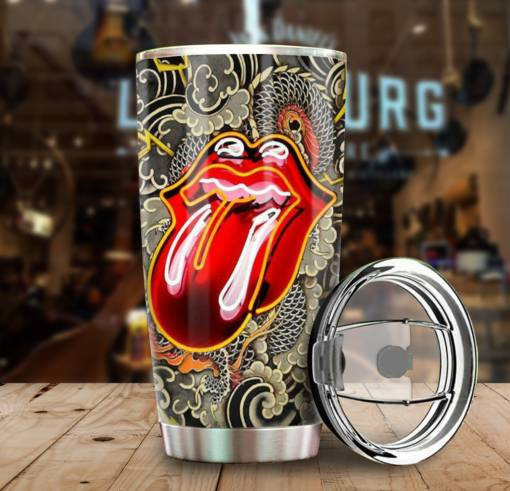Rolling Stones Merch Dragon Pattern Tumbler Cup