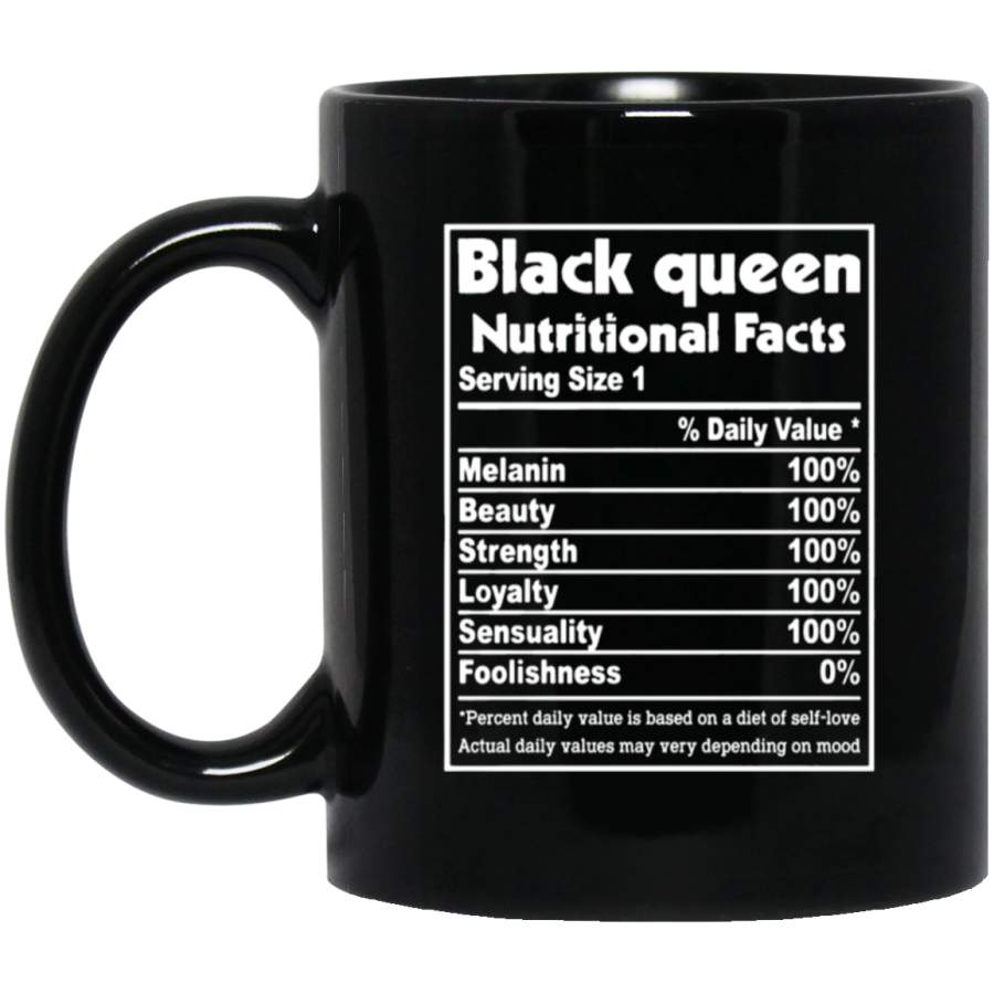 Black Queen Nutritional Facts Black Mug