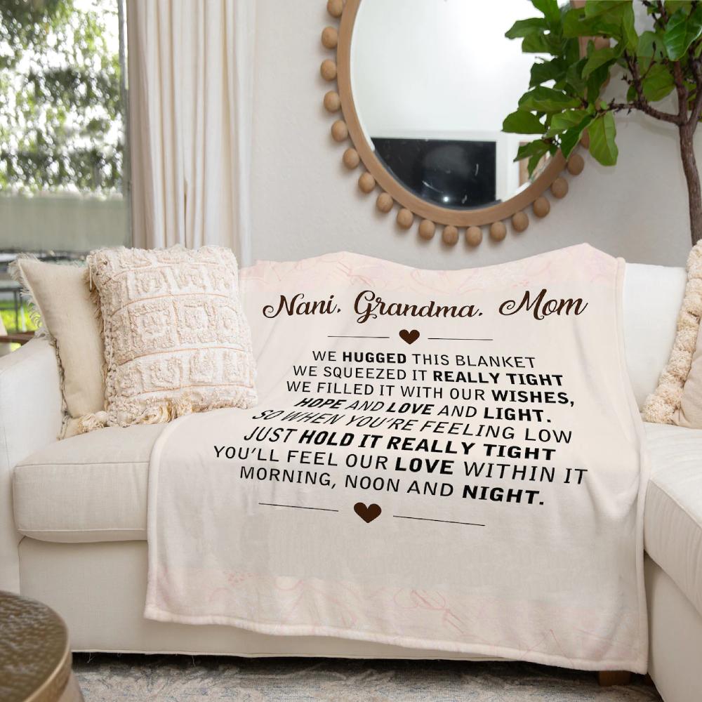 To My Grandma Nani Grandma Mom Feel Our Love Fleece Blanket Gift For Grandparents Gift From Granddaughter Gift For Grandson Home Decor Bedding Couch Sofa Soft And Comfy Cozy