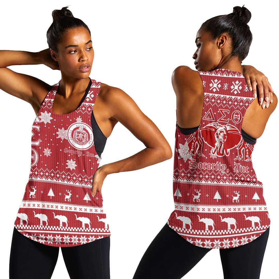 Wonderprint Tank Top  Tank Top Christmas Delta Sigma Theta Sorority Inc Racerback Tank