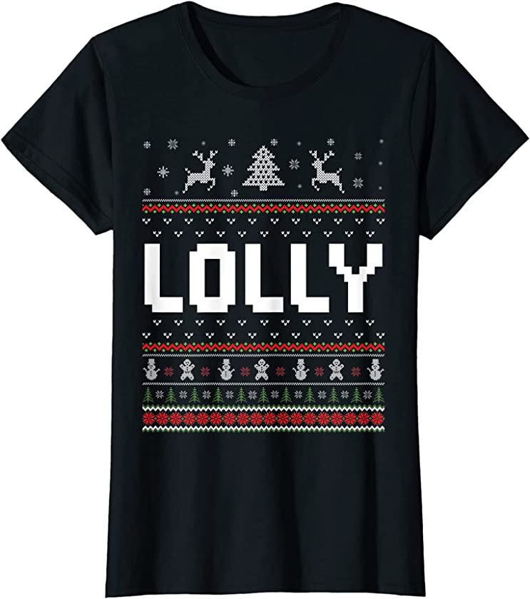 Womens Lolly Ugly Holiday Party Matching Ugly Christmas Sweater T-Shirt