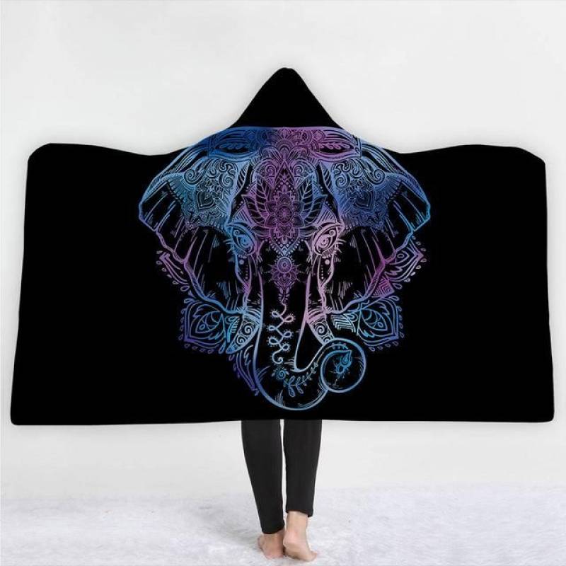 India Elephant Hooded Blanket