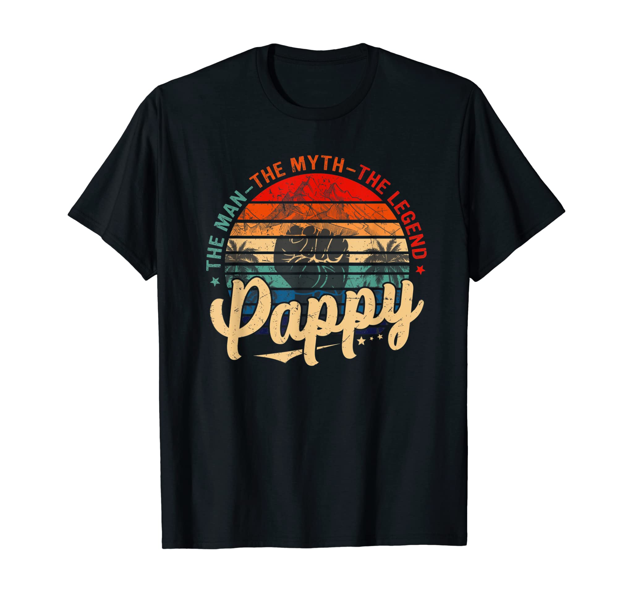 Vintage Pappy Man Myth Legend Daddy Grandpa Gift Idea Family T-Shirt