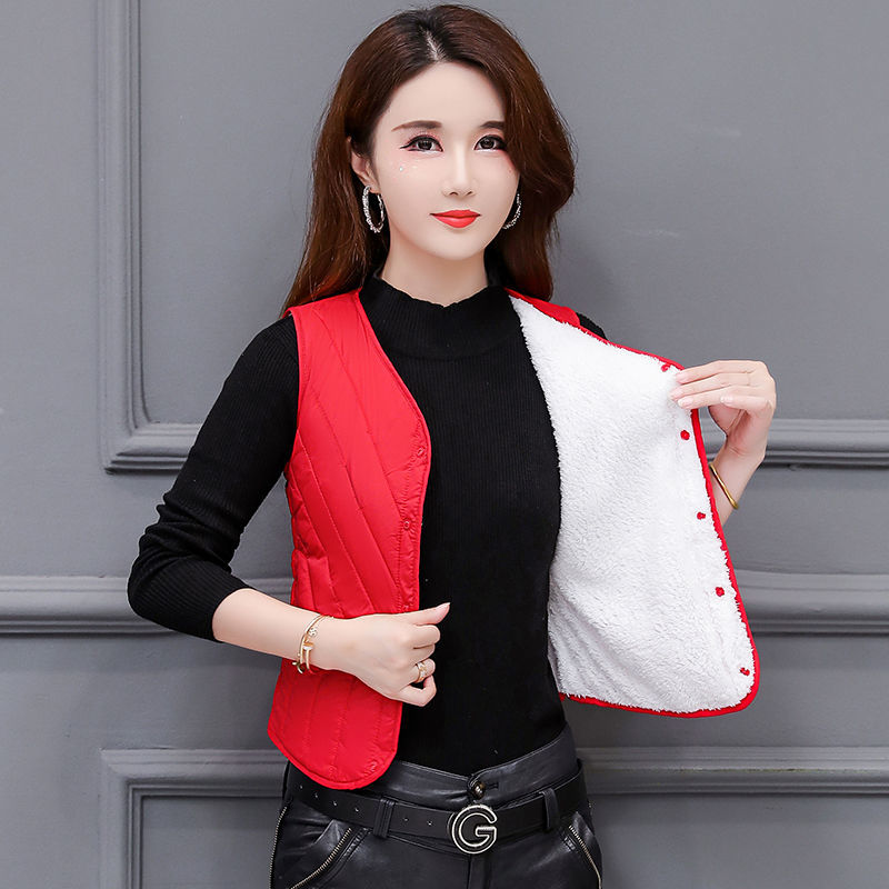 2022 Winter Women New Casual Streetwear Office Lady Young Style Thin Slim Short V-Neck Warm Inner Lap Sleeveless Plaid Vest alx