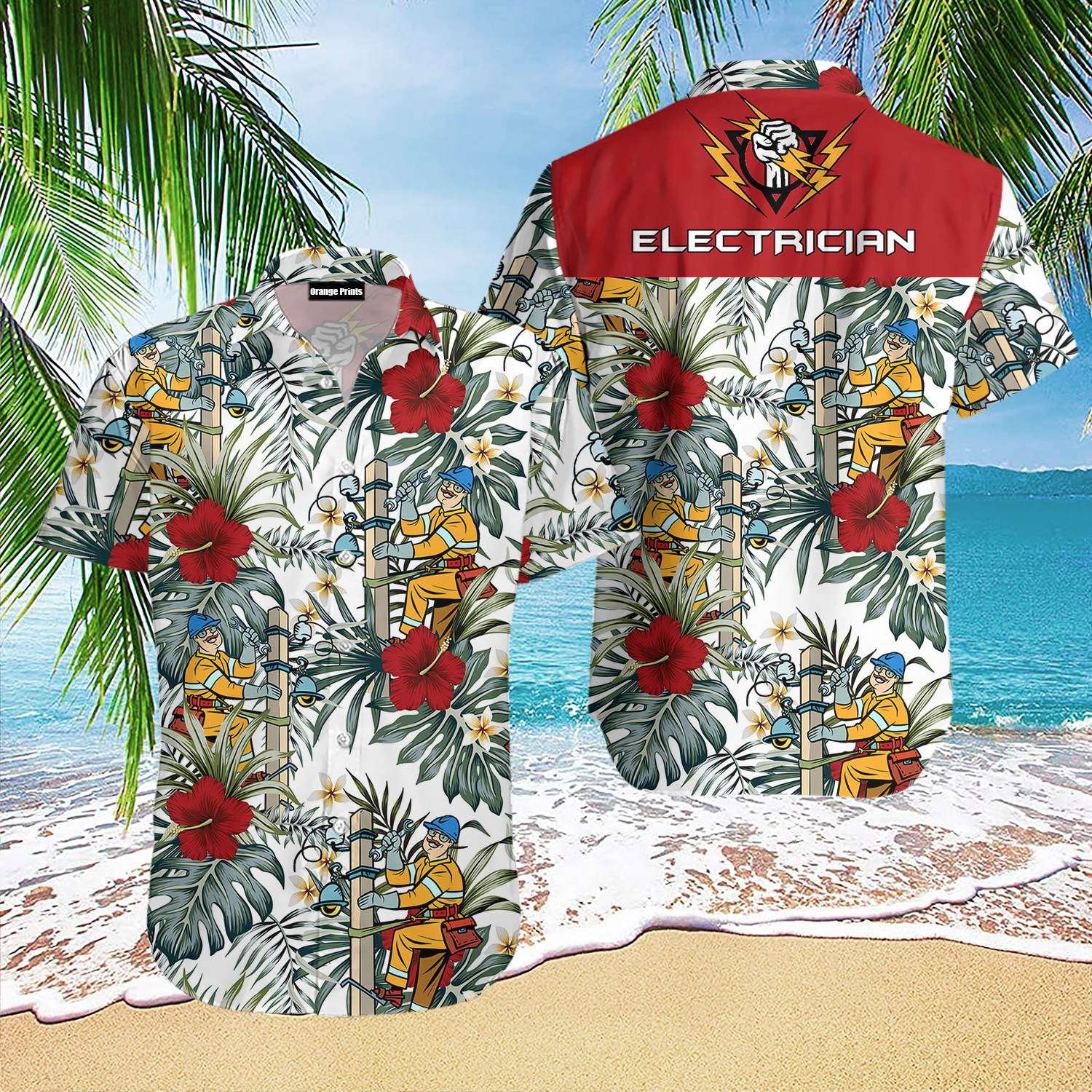 Electrician Tropical Hawaii Shirt For Men Women Ha56644