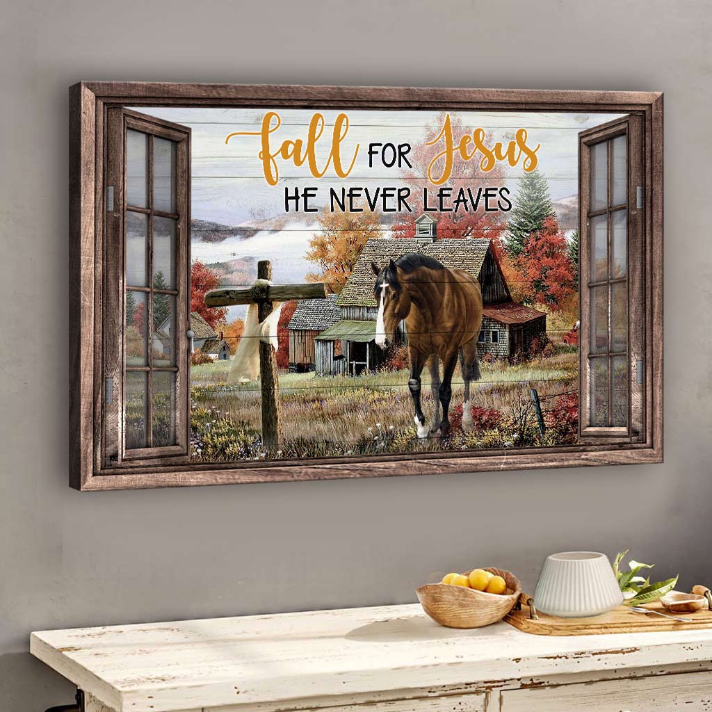 Fall For Jesus – Horse Canvas And Poster