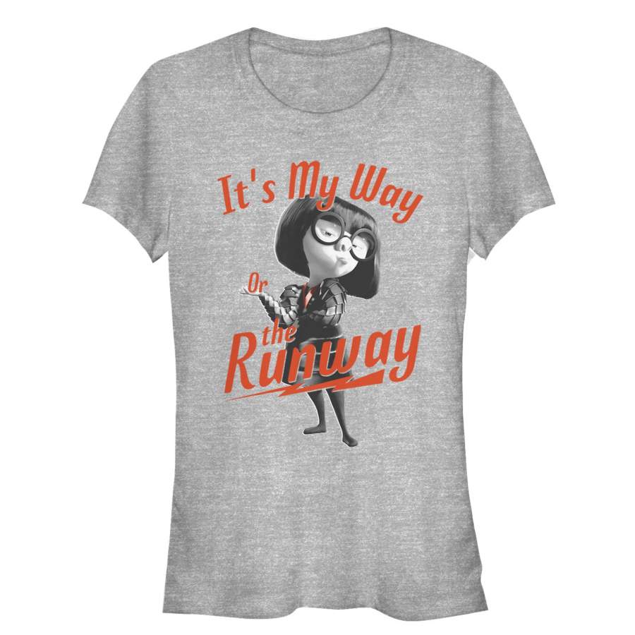 The Incredibles 2 Junior’s Edna Mode My Way or Runway  T Shirt