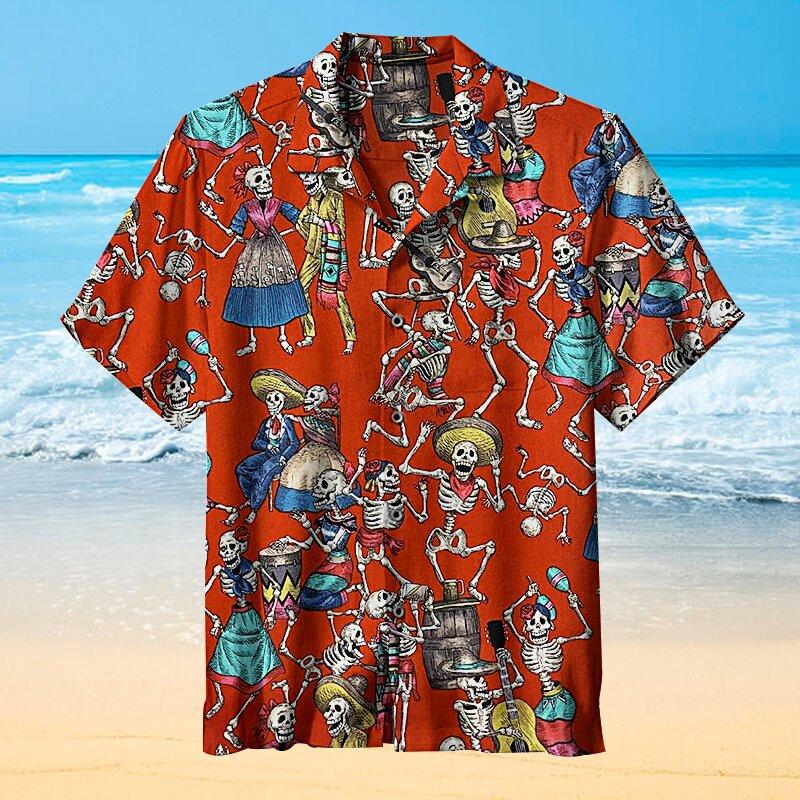 Skeleton Carnival Party Halloween Hawaii Shirt For Men Women Ha59166