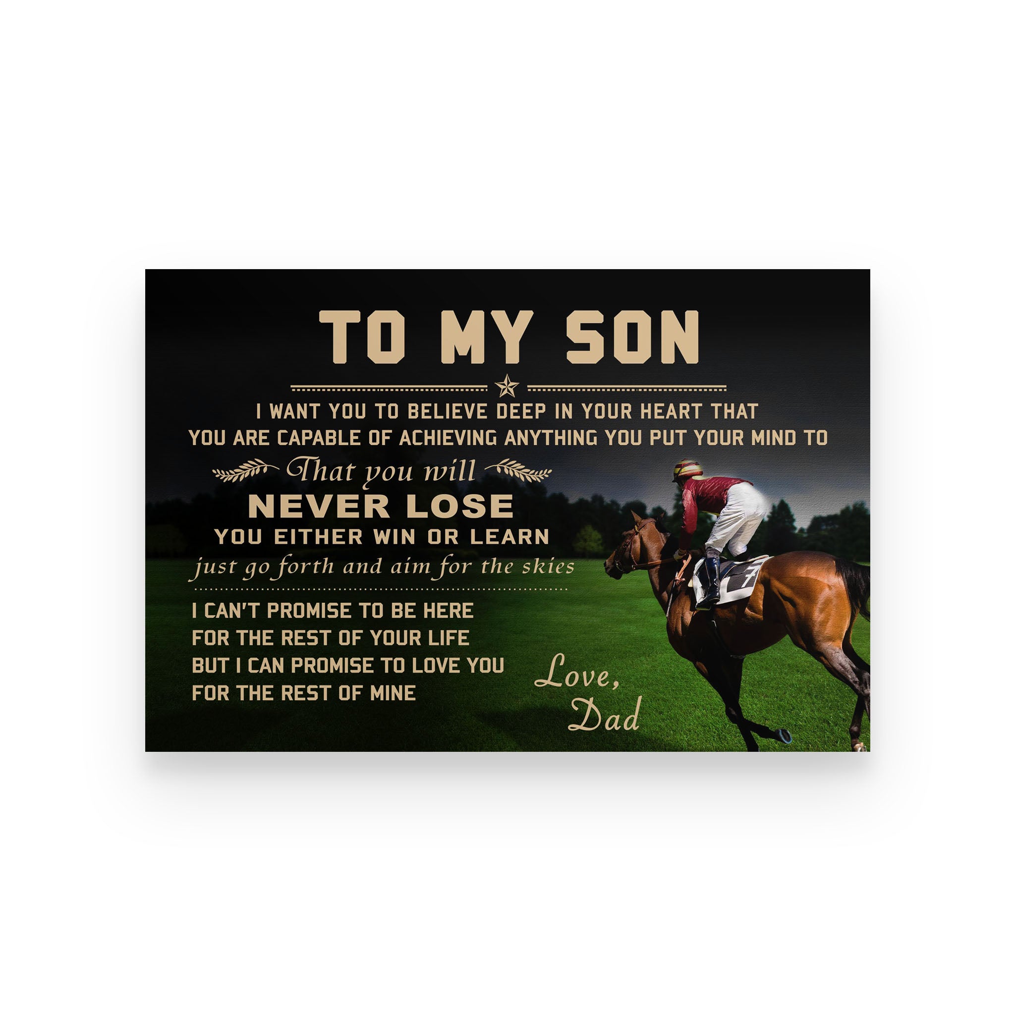 Horse poster dad to son I want you to believe deep in your heart vs2