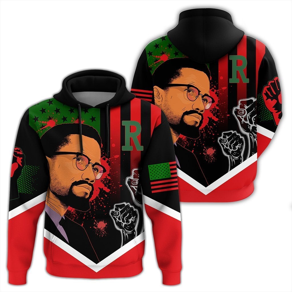 Wonderprint Hoodie – African American Flag Malcolm X Ver2 Hoodie