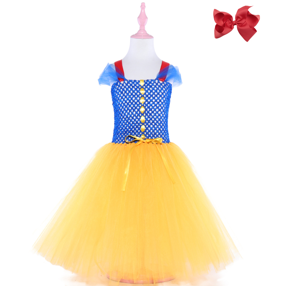 2020 Snow White Princess Dress Belle Christmas Costume Halloween Elsa Cosplay Dress Baby Clothes Birthday Party Kids Tutu Dress alx