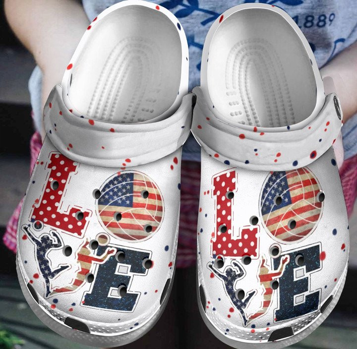 Love Usa Volleyball Shoes Volleyball Games Sport Crocs Clogs Gift For Men Women Usa