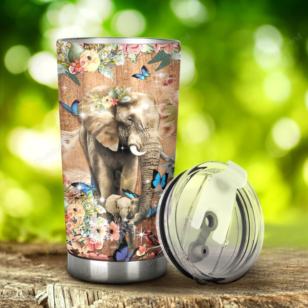 Personalized Elephant To My Mom I Am Because You Are So Much Of Me Love Mom Stainless Steel Tumbler, Tumbler Cups For Coffee/Tea, Great Customized Gifts For Birthday Christmas Thanksgiving