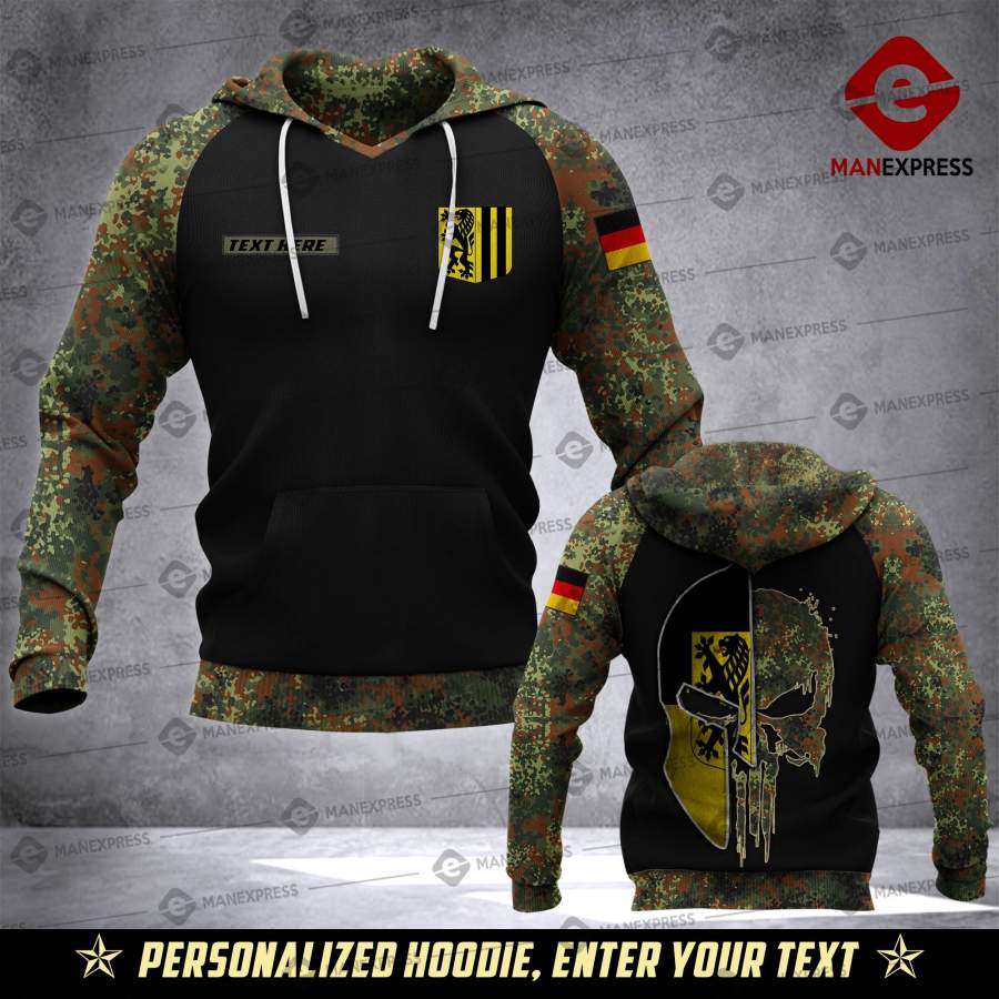 Soldier Dresden- Germany camo army personalized 3d Printed HOODIE LEN