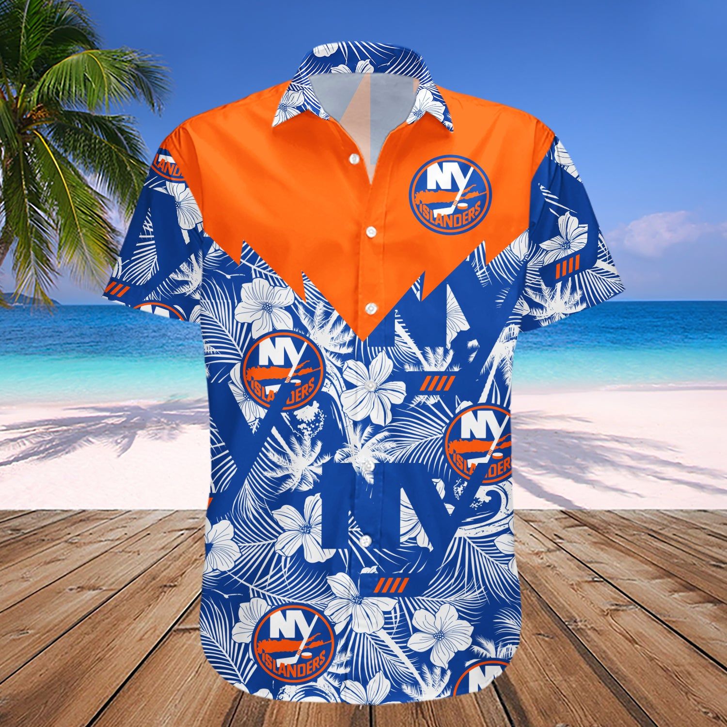 New York Islanders Hawaii Shirt Tropical Seamless- Nhl