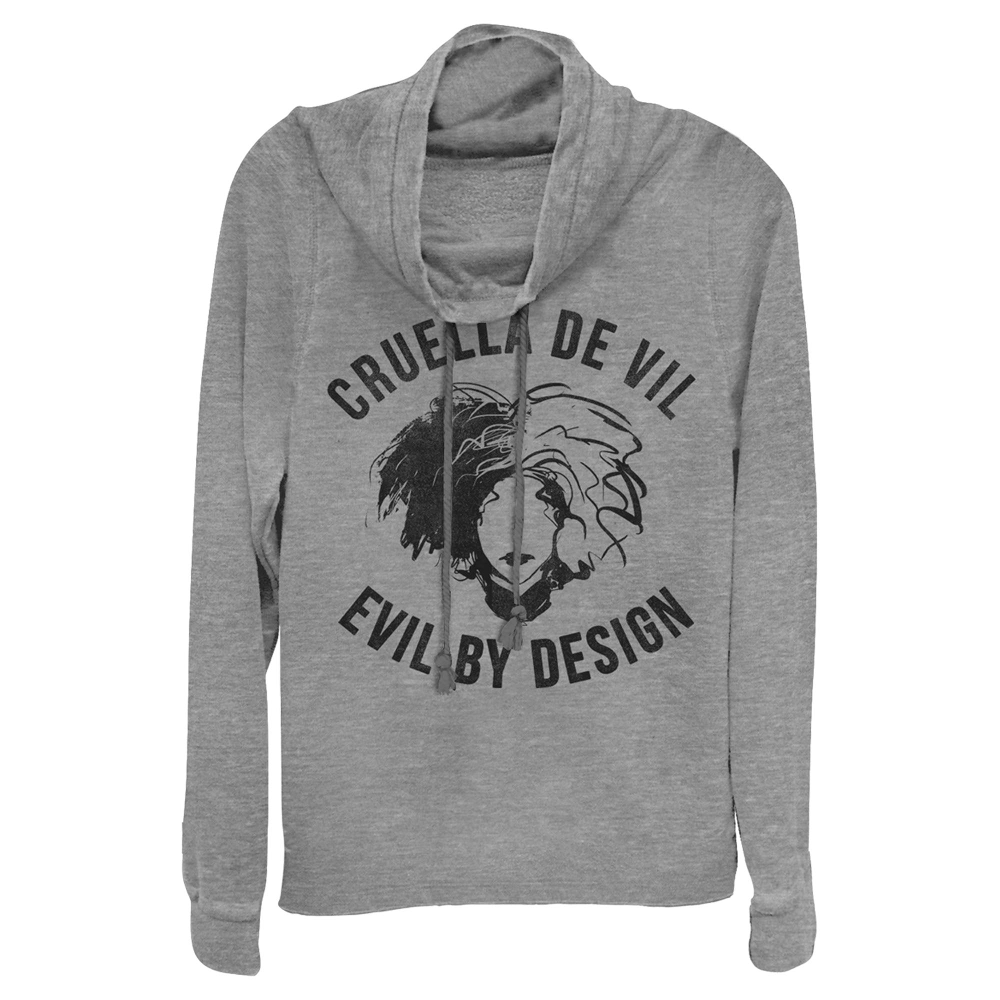 Cruella Junior’S Evil By Design Sketch  Cowl Neck Sweatshirt