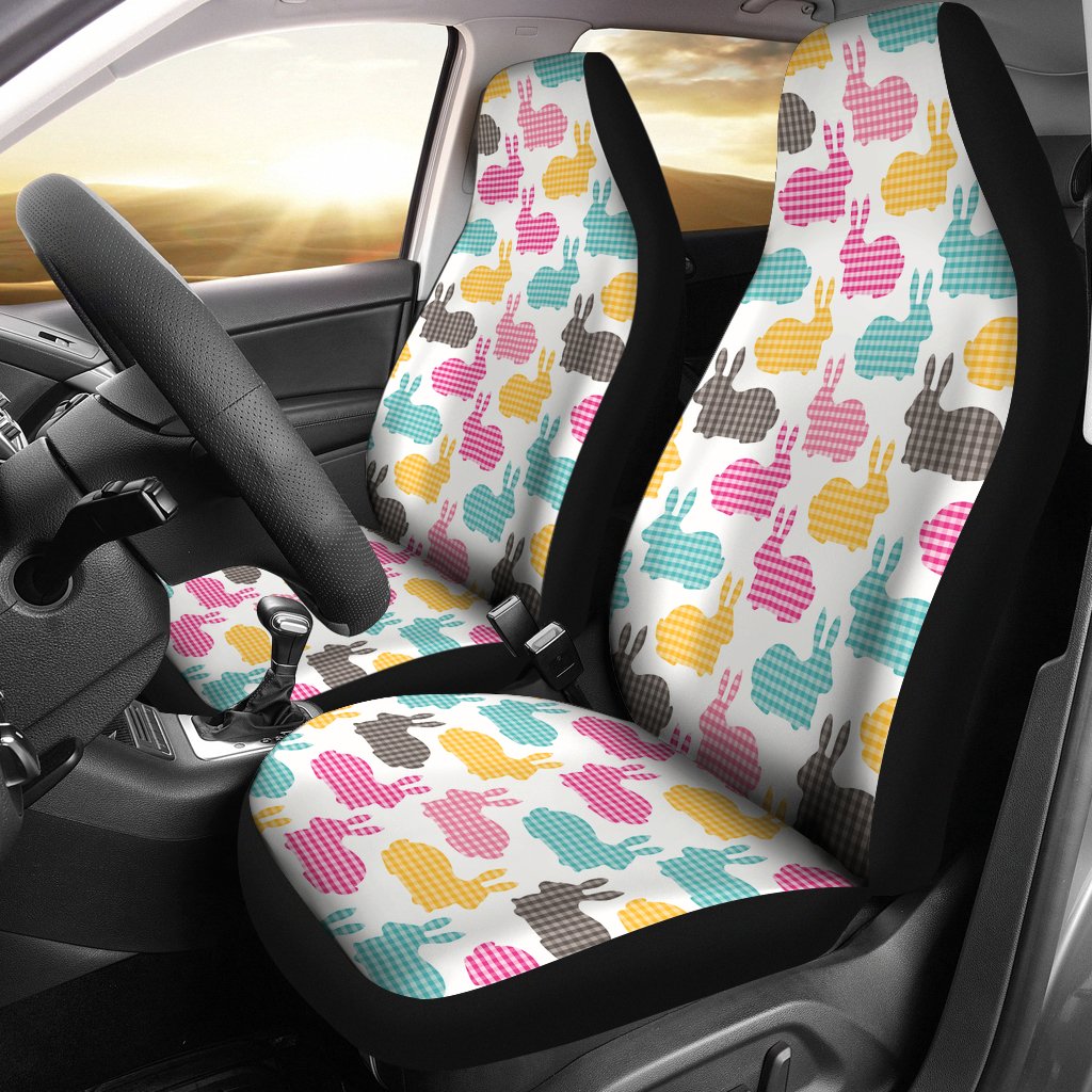 Colorful Rabbit Pattern Universal Fit Car Seat Covers