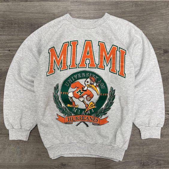 Vintage Ncaa Miami Hurricanes Logo Sweatshirt