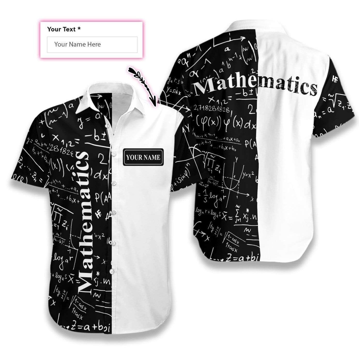 Shop Personalized Mathematics Math Teacher Hawaii Aloha Shirtscustom Name Ha37321