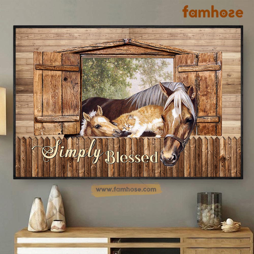 Thanksgiving Horse Poster & Canvas, Simply Blessed, Poster Gift For Horse Lovers