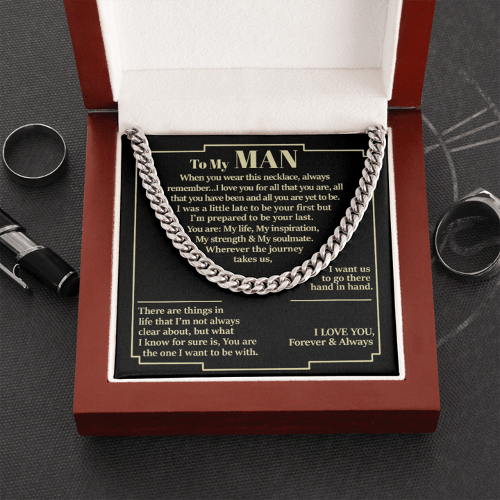 Valentine’S Day Gift For Him To My Man Cuban Necklace Pandog0012