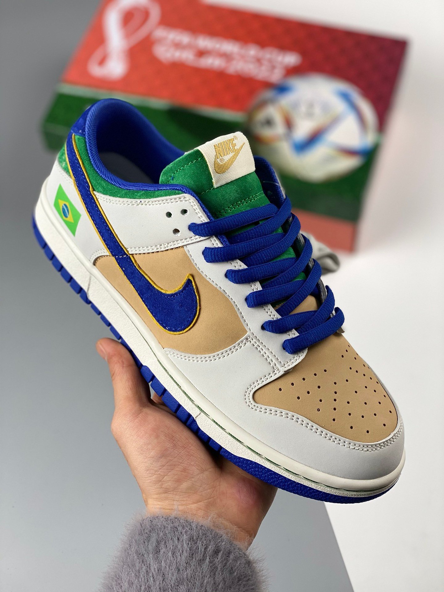 Custom Nike Dunk Low ‘Brazil ‘ White Brown Green 5340994