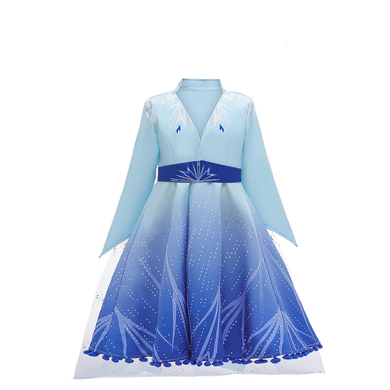 Xmas Halloween Princess Costume Kids Longer Wedding Clothes Elsa Dress For Girls Children Birthday Carnival Fancy Disguise Girl alx