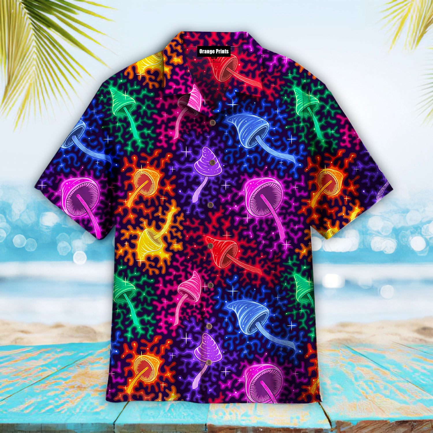 Neon Colorful Mushroom Hawaiian Shirt – For Men And Women