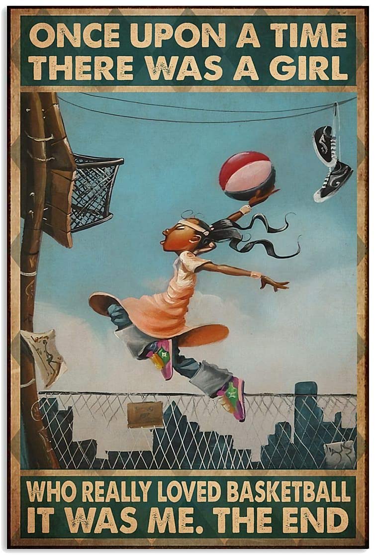 Vintage Basketball Black Girl – Really Loved Basketball Poster Art Print      Home Decor Gift For Men Women Family Friend On Birthday Xmas