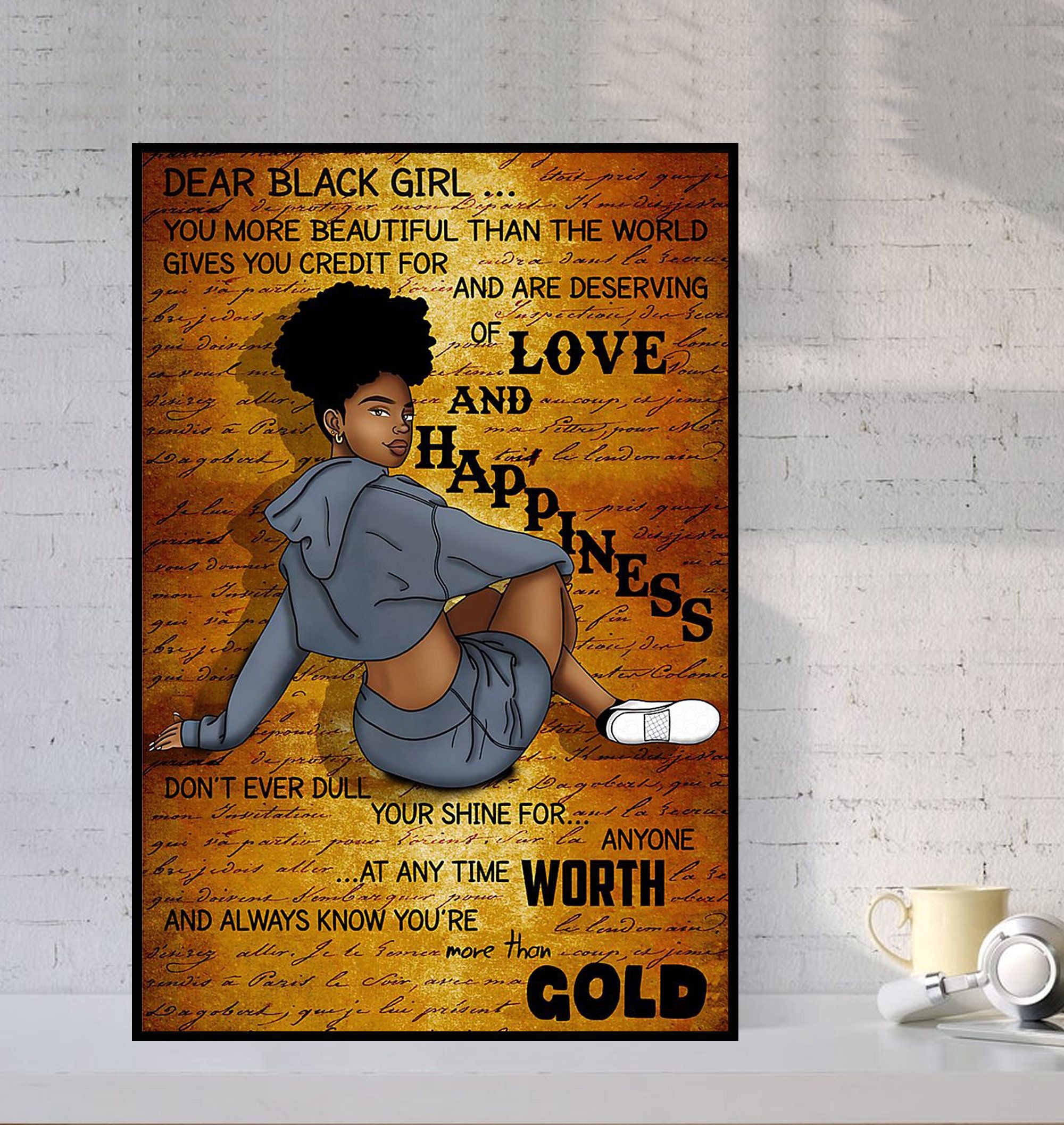 Black Girl Dear Black Girl Woman Black Black Woman P Poster Canvas